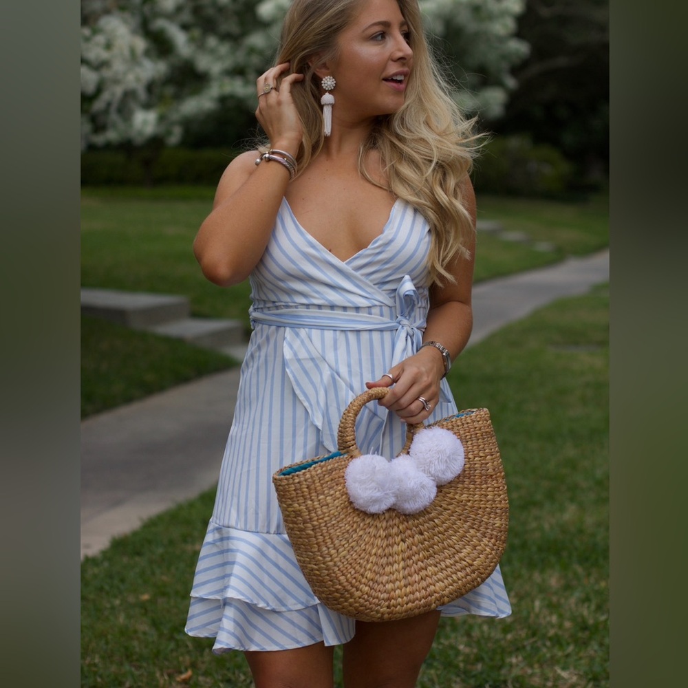 Striped Ruffle wrap dress - Picture 4 of 4